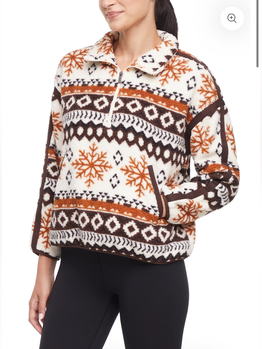 Marika Calista 1/4 Zip In Black Coffee Abstract Snowflake